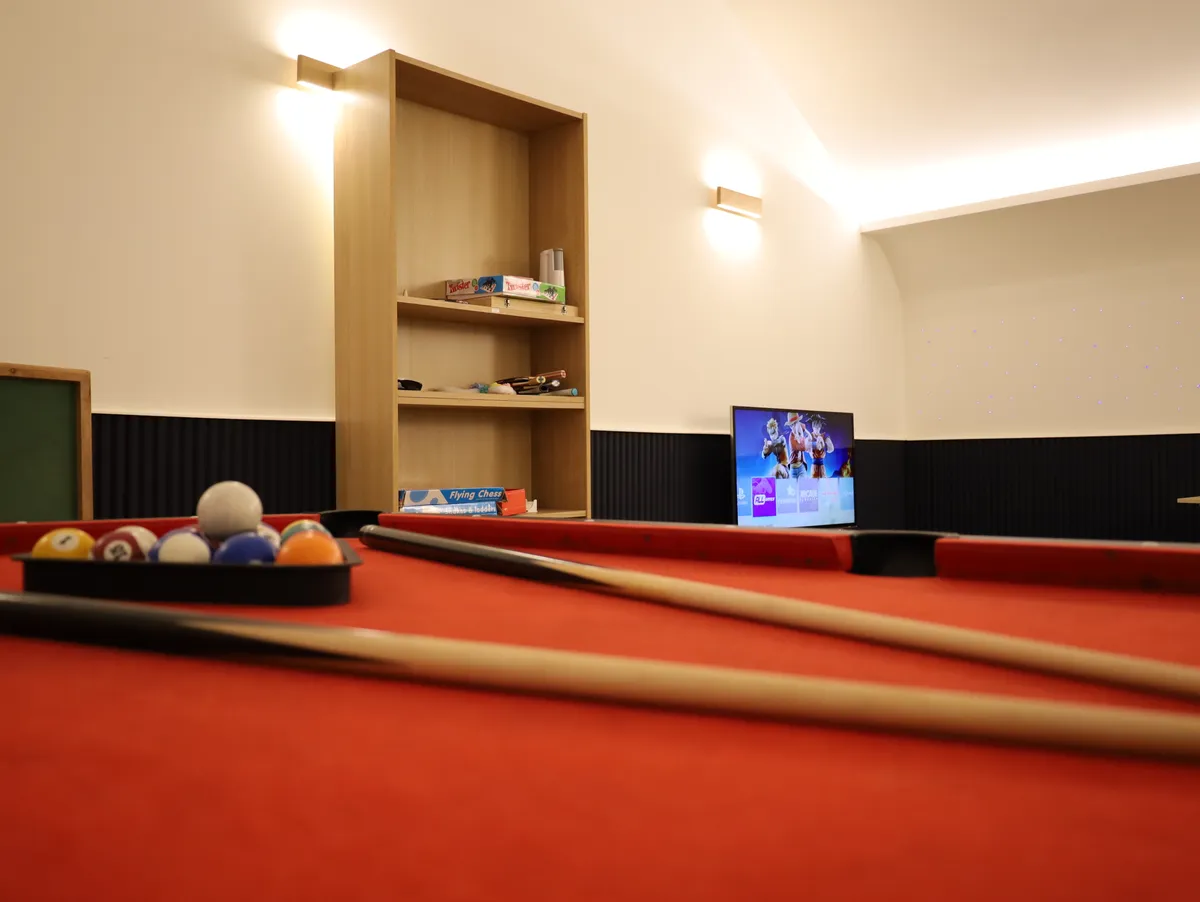The Loft lounge area with artwork