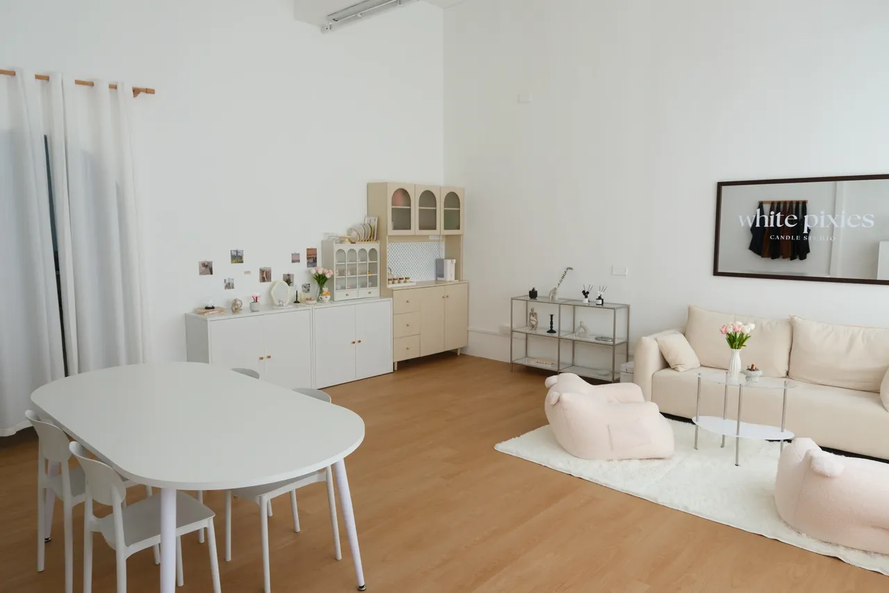 White Pixies Studio aesthetic minimal venue
